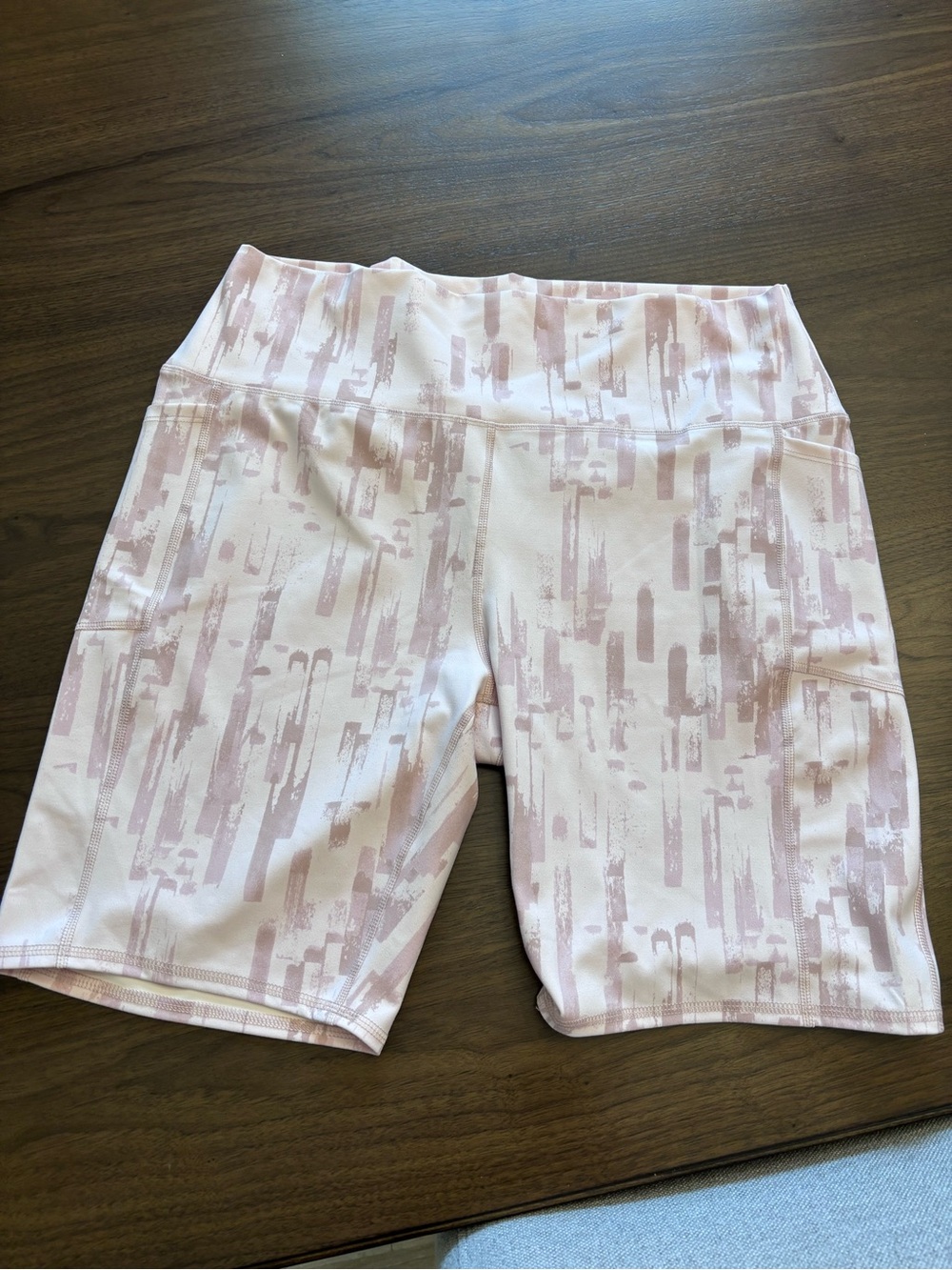 Mono B Pink Abstract Print High-Rise Bike Shorts